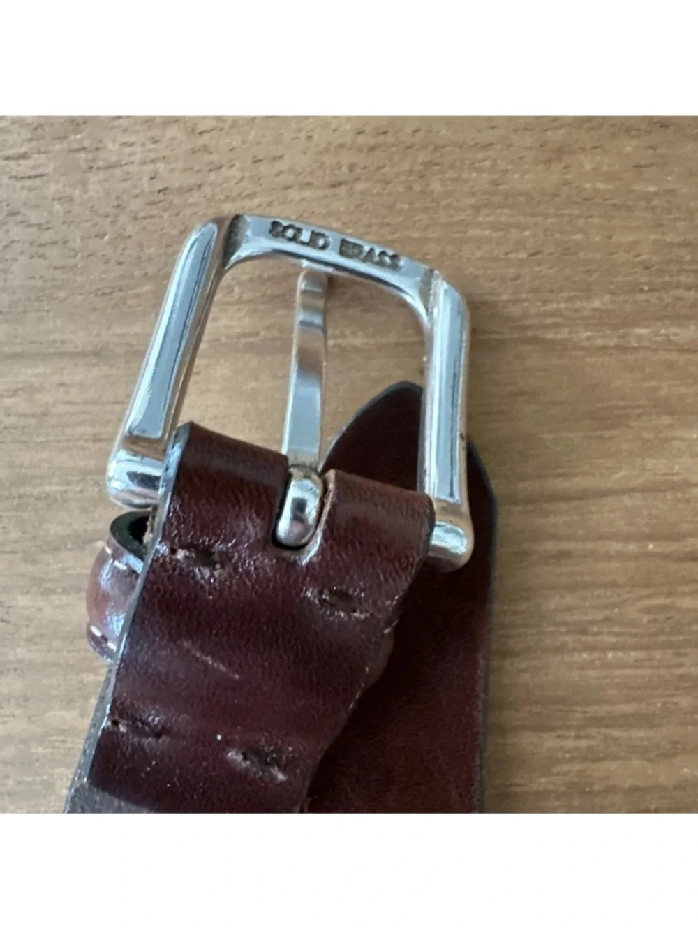 VINTAGE EDDIE BAUER BROWN LEATHER BELT SIZE 28